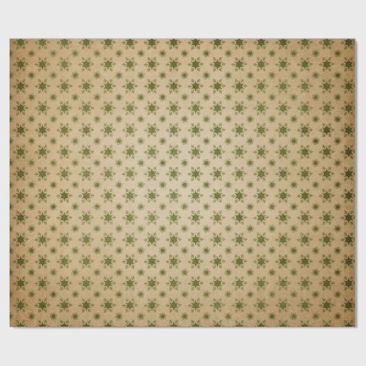 Kerst met groene en Kraft Retro Cadeaupapier (Vlak)