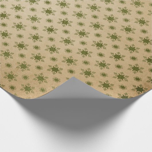 Kerst met groene en Kraft Retro Cadeaupapier (Hoek)