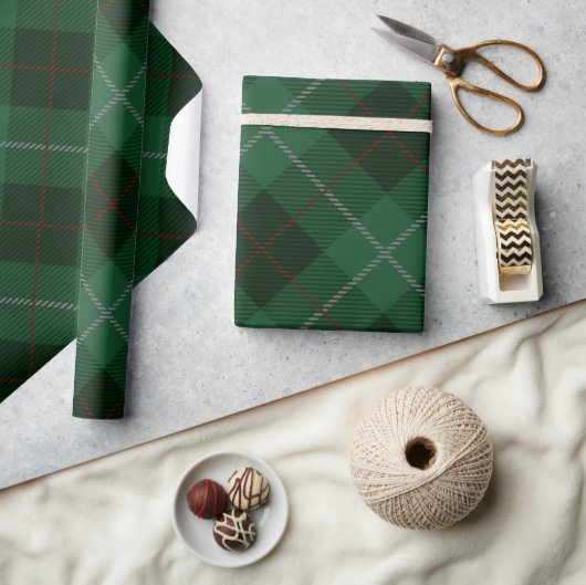 Kerst met groene en rode tartan cadeaupapier (Crafts)