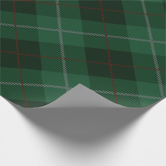 Kerst met groene en rode tartan cadeaupapier (Hoek)