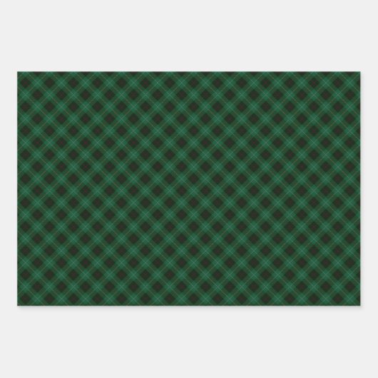 Kerst met groene en rode tartan inpakpapier vel (Voorkant 3)