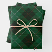 Kerst met groene en rode tartan inpakpapier vel (In situ)