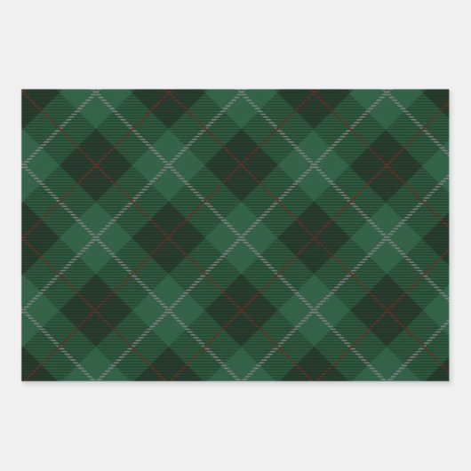 Kerst met groene en rode tartan inpakpapier vel (Voorkant)