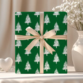 Kerst met groene en witte tinnen cadeaupapier
