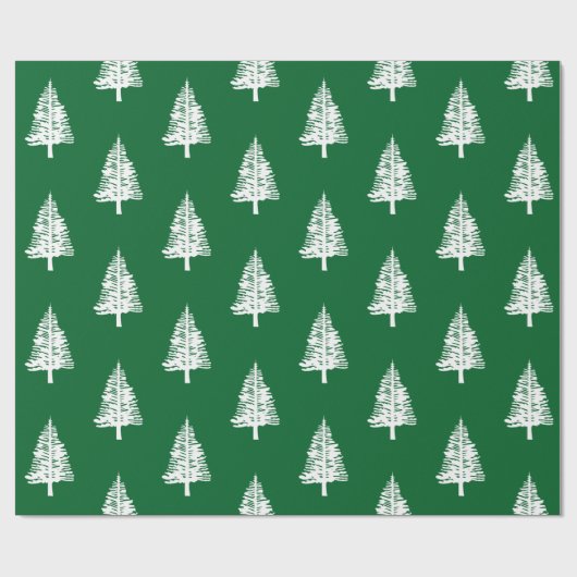 Kerst met groene en witte tinnen cadeaupapier (Vlak)