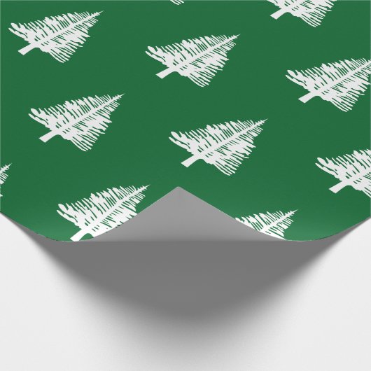 Kerst met groene en witte tinnen cadeaupapier (Hoek)