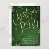 Kerst met groene gouden handgeschreven kalligrafie kaart (Voorkant / Achterkant)
