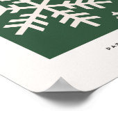  kerst met groene snowflake poster (Hoek)