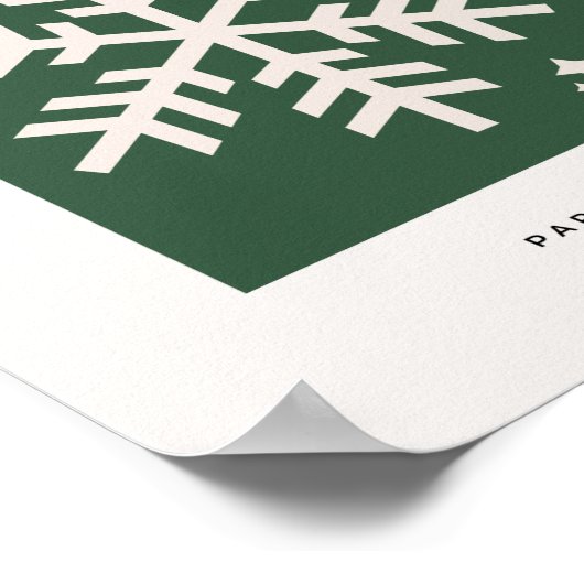kerst met groene snowflake poster (Hoek)