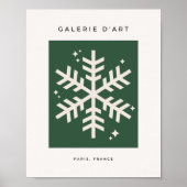 kerst met groene snowflake poster (Voorkant)