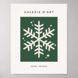  kerst met groene snowflake poster