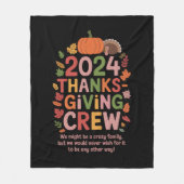Kerst met het gezin 2024 Crew Kalkoen Matching Fleece Deken (Voorkant)