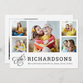 Kerst met het gezin | Modern multi-fotoraster Feestdagenkaart (Voorkant / Achterkant)