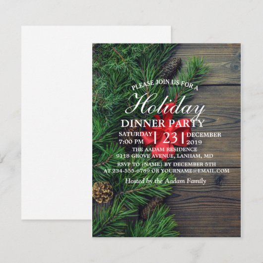 kerst met houten achtergrond (Voorkant / Achterkant)