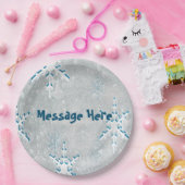 Kerst met ijsvlokken  papieren bordje (Feest)