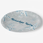 Kerst met ijsvlokken  papieren bordje (Gekanteld)