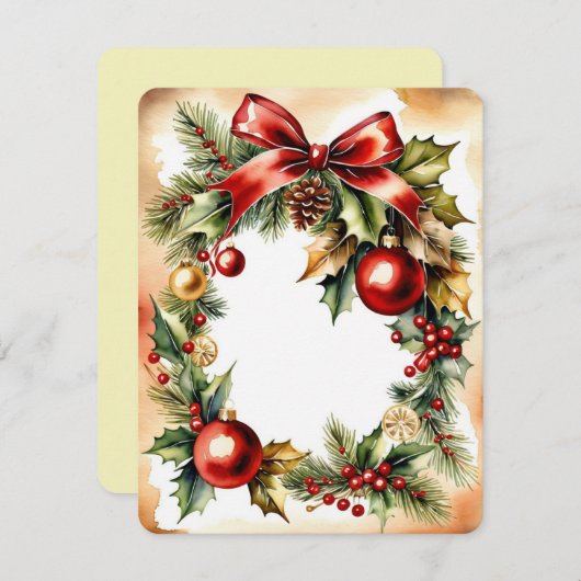 kerst met jaar feestdagenkaart (Voorkant / Achterkant)