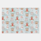 Kerst met Katten Sneeuwmannen Koekjes & Melk 3 Inpakpapier Vel (Voorkant 3)