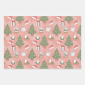 Kerst met Katten Sneeuwmannen Koekjes & Melk 3 Inpakpapier Vel (Voorkant 2)