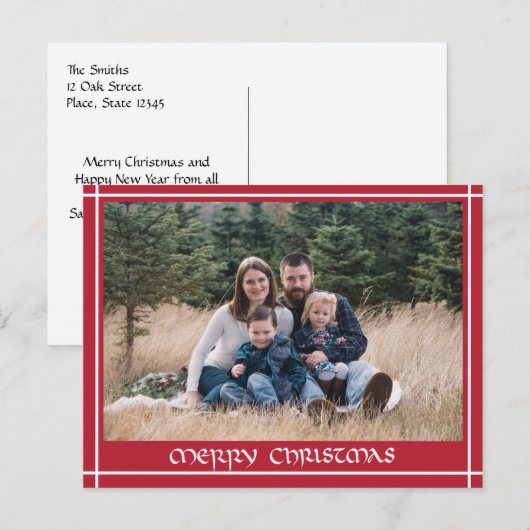 Kerst met Keltische handgetekende kalligrafie Briefkaart (Voorkant / Achterkant)