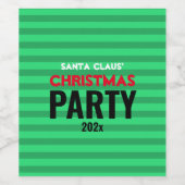 Kerst met kerst: Green & Jouw naam Party Wijn Etiket (Enkel label)