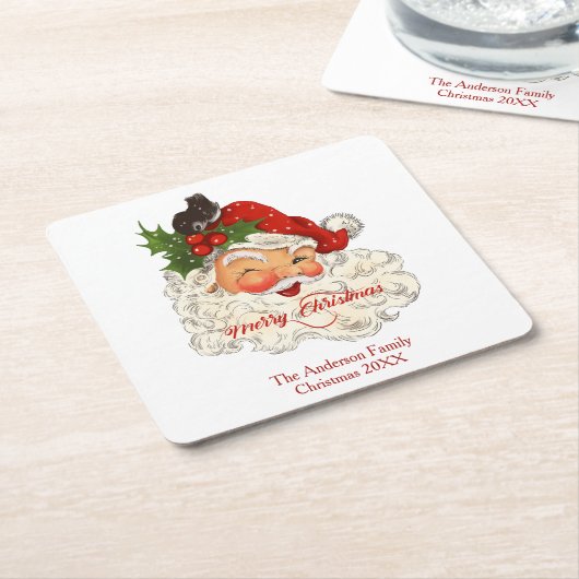  kerst met kerst kartonnen onderzetters (Schuin)