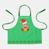 Kerst met kerst, kleine helperelf op groen schort (Voorkant)
