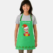 Kerst met kerst, kleine helperelf op groen schort (Insitu)