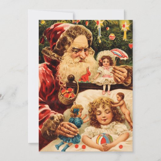  kerst met kerst met kerst zet poppen op het kind feestdagenkaart (Voorkant)