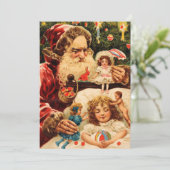  kerst met kerst met kerst zet poppen op het kind feestdagenkaart (Staand voorkant)