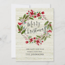kerst met kerst met vuursteentje winter met rotsbl feestdagenkaart