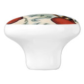 kerst met kerst , retro , rustic , echt , repro keramische knop (Zijkant)