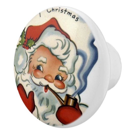 kerst met kerst , retro , rustic , echt , repro keramische knop (Rechts)