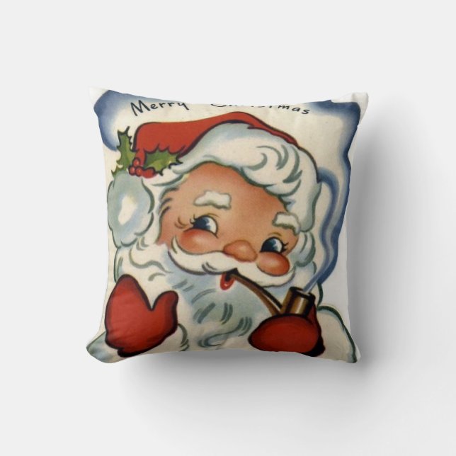 kerst met kerst , retro , rustic , echt , repro kussen (Voorkant)