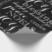 Kerst met kerstinpakken voor zwart en wit Word Cadeaupapier (Hoek)