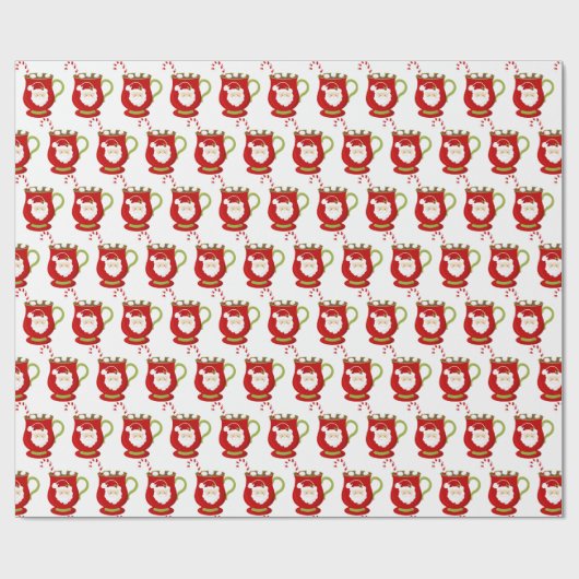 Kerst met kerstmancocabine cadeaupapier (Vlak)