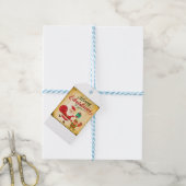  kerst met kerstmis Daning Santa en Elf Cadeaulabel (Met Touw)