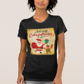 kerst met kerstmis Daning Santa en Elf T-shirt (Voorkant)
