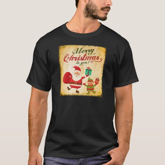  kerst met kerstmis Daning Santa en Elf T-shirt (Voorkant)