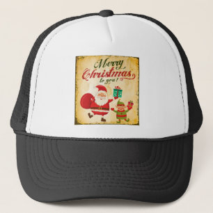  kerst met kerstmis Daning Santa en Elf Trucker Pet
