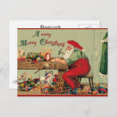  kerst met kerstmis met de werkshop van de Kerstma Feestdagenkaart (Voorkant / Achterkant)