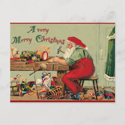  kerst met kerstmis met de werkshop van de Kerstma Feestdagenkaart (Voorkant)