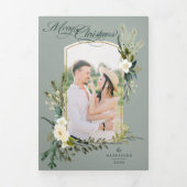 Kerst met kerstmis met kerstmis met gouden foto drieluik kaart (Cover)