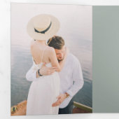 Kerst met kerstmis met kerstmis met gouden foto drieluik kaart (Binnenzijde eerst)