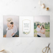 Kerst met kerstmis met kerstmis met gouden foto drieluik kaart (Binnen)