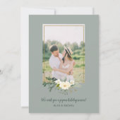 Kerst met kerstmis met kerstmis met gouden foto feestdagenkaart (Achterkant)