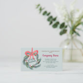 Kerst met kerstmis met wintergroen visitekaartje (Staand voorkant)