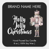 Kerst met Kerstmis | Moderne Kaarslabels Vierkante Sticker (Voorkant)