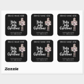 Kerst met Kerstmis | Moderne Kaarslabels Vierkante Sticker (Vel)