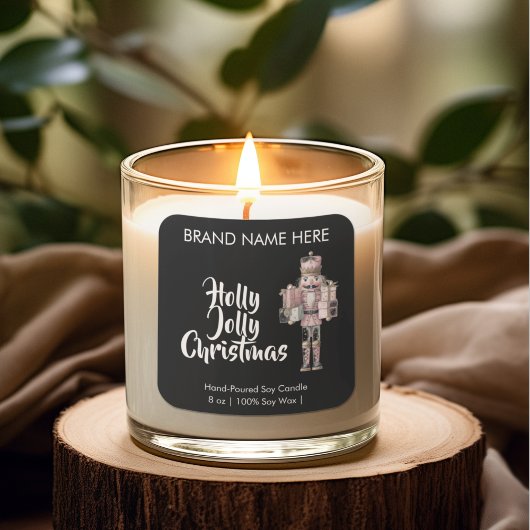 Kerst met Kerstmis | Moderne Kaarslabels Vierkante Sticker